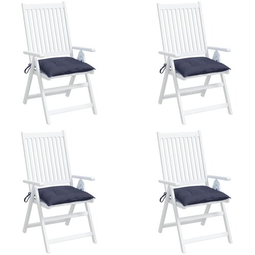  Jastuci za stolice 4 kom modri 40x40x7 cm tkanina Oxford Slike