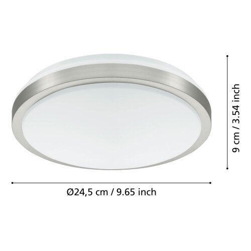 Eglo competa 1 plafonjera/1, led, 18w,2000lm, prom 245, nikl-mat/bijela Cijene