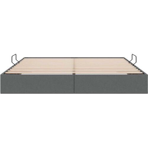  Krevet s od storage s madracem Tamno siva 193 x 203 cm tkanina Slike