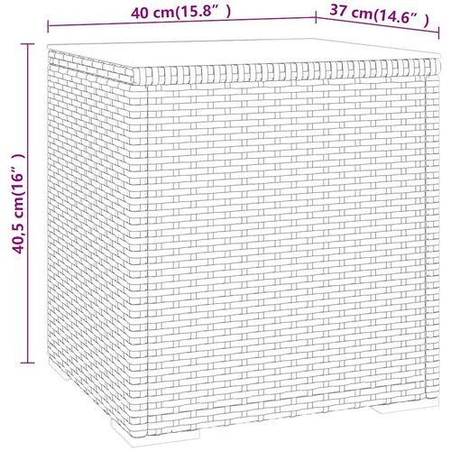  Bočni stolić sivi 40 x 37 x 40,5 cm poliratan i kaljeno staklo Slike