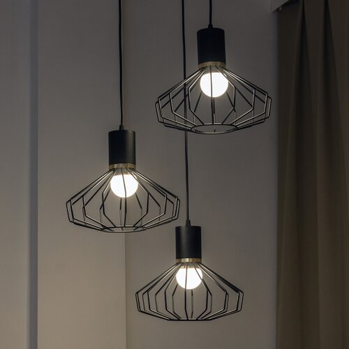  Visilica na sajli SOLANO 3xE27/15W/230V crna/zlatna Slike