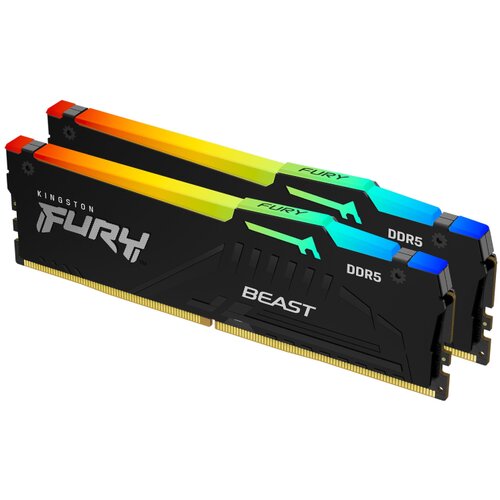 Kingston DIMM DDR5 64GB (2x32GB kit) 5600MT/s KF556C40BWAK2-64 FURY Beast RGB Black XMP Slike