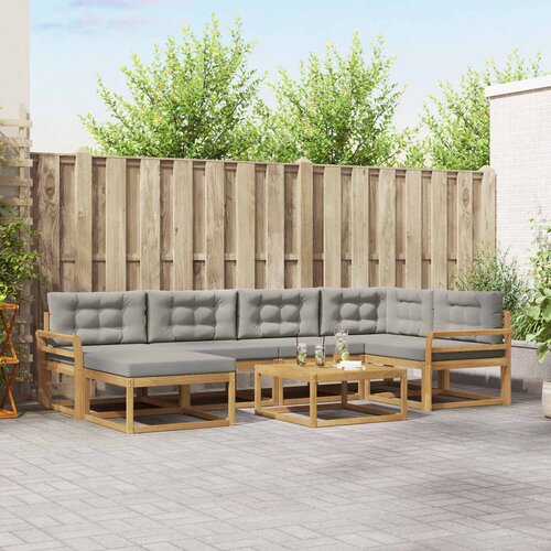  Set vanjskih sofa 7 kom. Bijela i svjetlosiva Cene