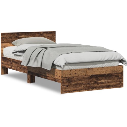 vidaXL Okvir kreveta s uzglavljem Smeđa 100 x 200 cm Konstruirano drvo Cene