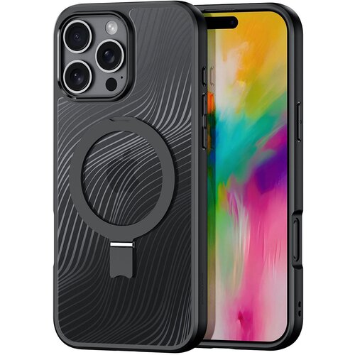 Dux ducis Aimo MagSafe ovitek s stojalom za iPhone 16 Pro, Črn Cene