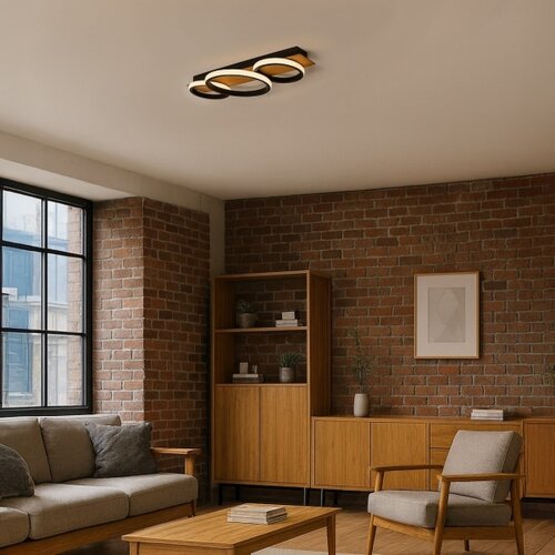  LED plafonsko svetlo ROWENA LED/18W/230V crna/braon Slike