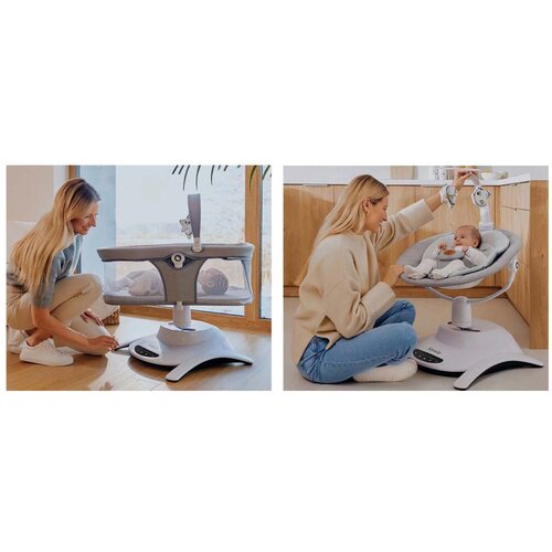 Lionelo električna ljuljačka Bella 360 + kolijevka, Grey Concrete Slike