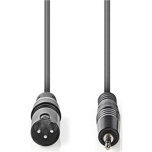 Nedis COTH15300GY15, Balansirani audio kabl, XLR 3-pinski mu&amp;scaron;ki, 3,5 mm mu&amp;scaron;ki, Niklovani, 1,50 m, PVC Slike