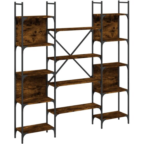 Maison Chic Knjižna omara - Knjižna polica - Knjižni regal dimljeni hrast 155,5x24x166,5 cm inž. les, (21723242) Slike