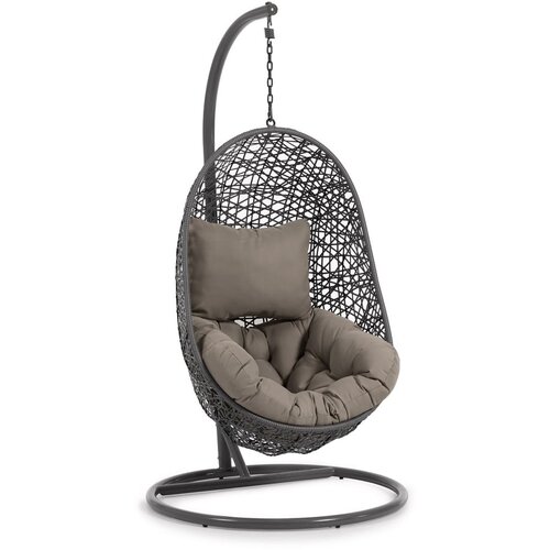 Kave Home Tamno siva viseća vrtna fotelja od umjetnog ratana Hanging &amp;ndash; Slike