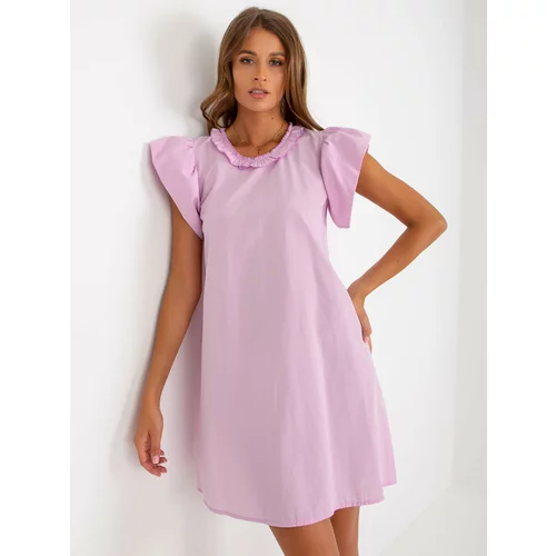 Fashion Hunters Light purple dress with ruffles on the sleeve