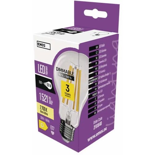 Emos zf5164d Led sijalica filament a60 11w(100w) 1521lm e27 ww dimabilna ( 3486 ) Cene
