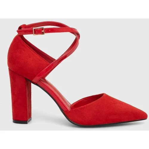 Answear Lab Salonke boja: crvena, s debelom potpeticom