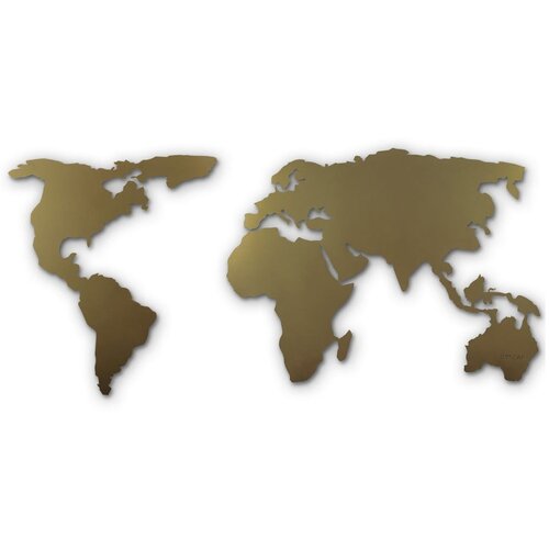 Bystag Stenska kovinska dekoracija Gold Map, 60 x 120 cm Cene