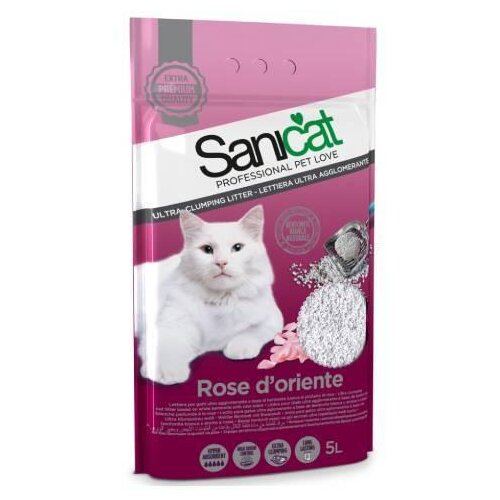 Sanicat cat clumping rose d oriente posip 5L Slike