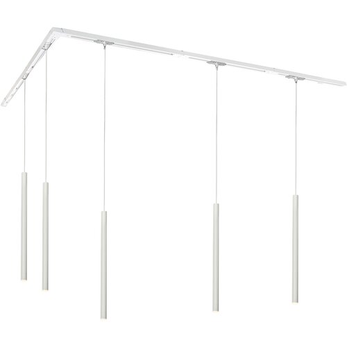 QAZQA Sodobni sistem tirnih svetil s 5 visečimi svetilkami bela 1-fazni - Iconic Frini Slike