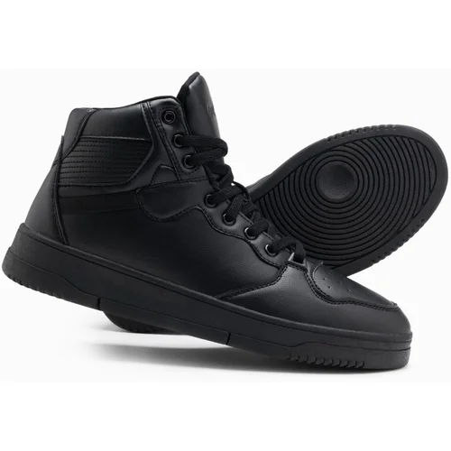 Ombre Men's insulated sneaker boots with high upper - black