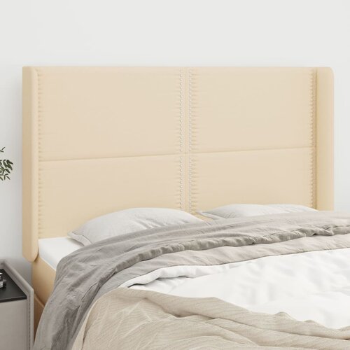  Uzglavlje s u&scaron;ima krem 147x16x118/128 cm od tkanine Cijene