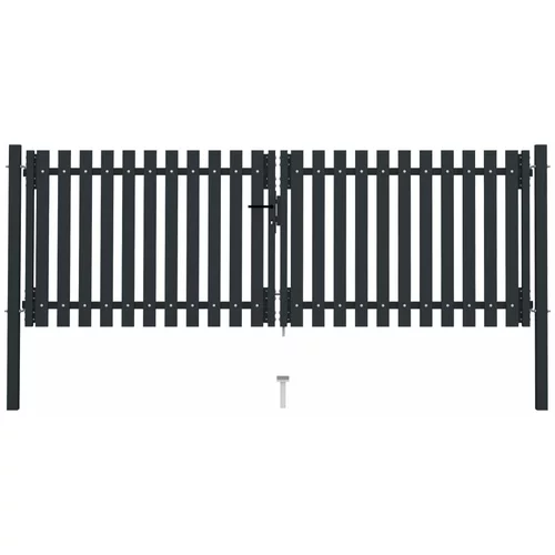  Dvostruka vrata za ogradu od čelika 306 x 150 cm antracit