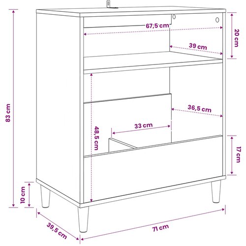  Stalak za gramofon Hrast artisan 71 x 39,5 x 83 cm Slike