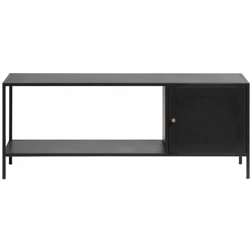 Unique Furniture Crna metalna polica za knjige 120x47 cm Malibu -