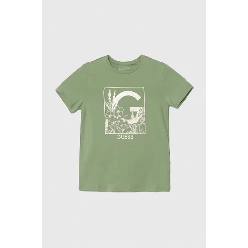 Guess Otroška kratka majica zelena barva