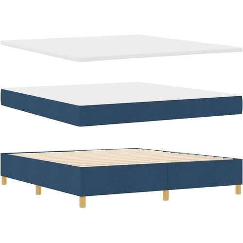  Krevet s opruga kutije s jastukom Plava 200 x 180 cm tkanina Slike