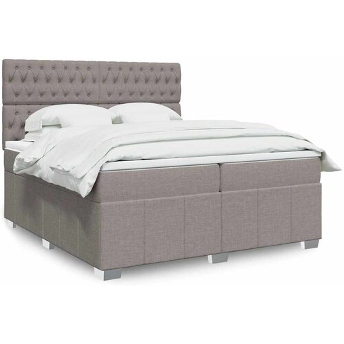 Krevet s oprugama i madracem smeđesivi 200x200 cm od tkanine Cene