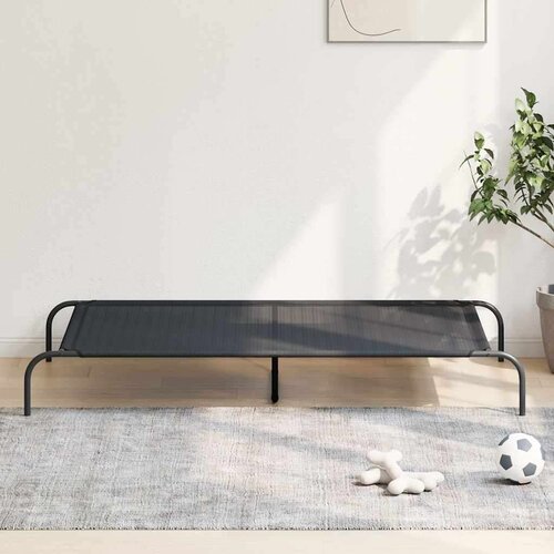 vidaXL dvignjena pasja postelja črna 150x90x20 cm tekstilen in jeklo Cene