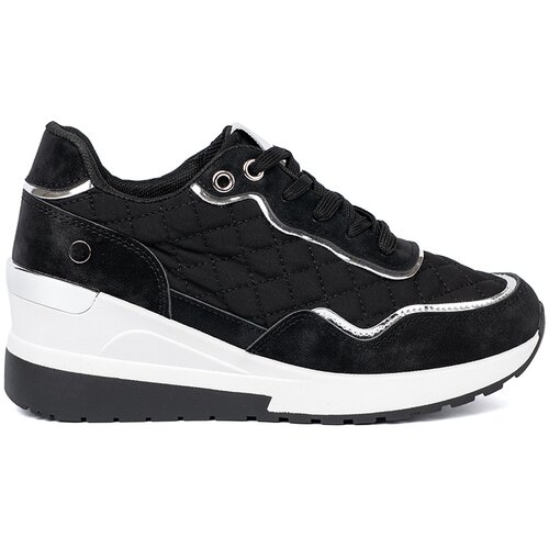 Shelvt Black women&amp;#039;s wedge sneakers Slike