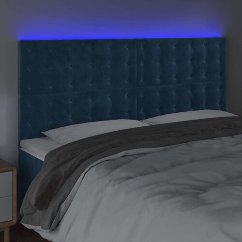  LED uzglavlje tamnoplavo 180x5x118/128 cm bar&amp;scaron;unasto Slike