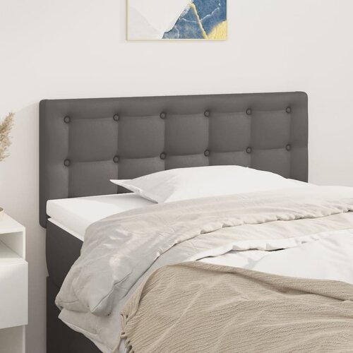 VidaXL Posteljno vzglavje sivo 80x5x78/88 cm umetno usnje Slike