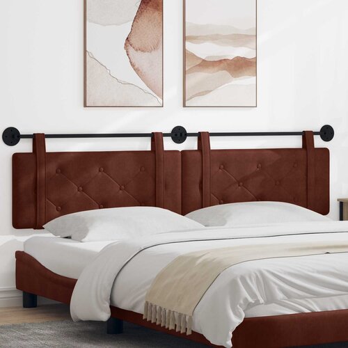  Viseće uzglavlje kreveta Sjajno smeđa Antikni PU Sienna 210 x 55 x 5 cm Slike