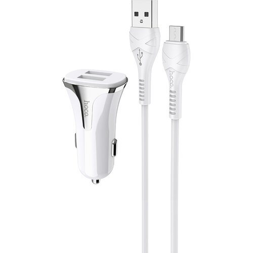  Auto punjač HOCO Z31 QC3.0 2xUSB sa micro USB kablom beli Slike