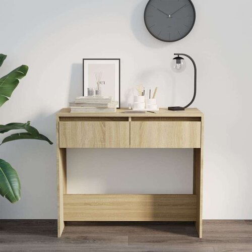 VidaXL Konzolni stol boja hrasta sonome 89 x 41 x 76,5 cm čelični Slike