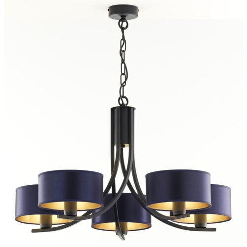 Jupiter 2101 - Luster na lancu ARTHUR 5xE27/15W/230V plave/crne boje Slike