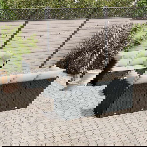  6-dijelni set vrtnih sofa s jastucima crni od poliratana Cijene