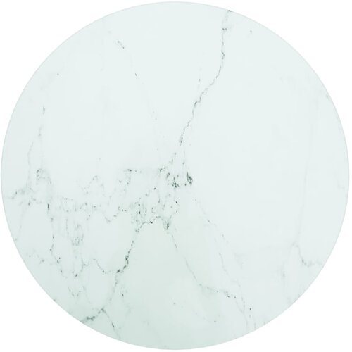 Stolna ploča bijela Ø 40 x 0,8 cm staklena s mramornim uzorkom Cene
