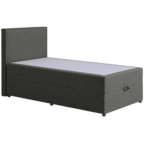MID.YOU POSTELJA Z VZMETNICO 100 cm x 200 cm , tekstil, leseni material antracit Slike