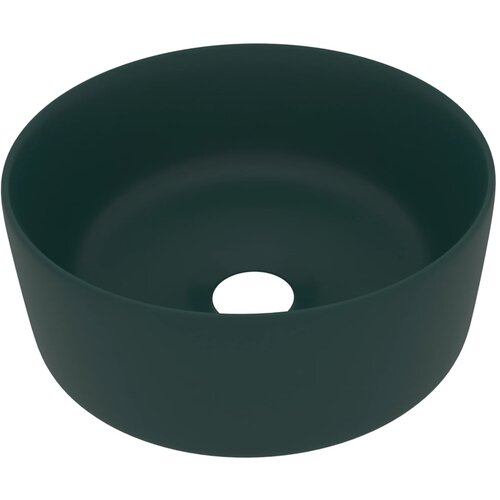 Maison Chic Razkošen Umivalnik - Kopalna umivalnik - Lavabo okrogel mat temno zelen 40x15 cm keramičen, (21684819) Cene