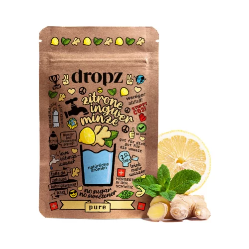 dropz Microdrink Pure - limona, ingver in meta