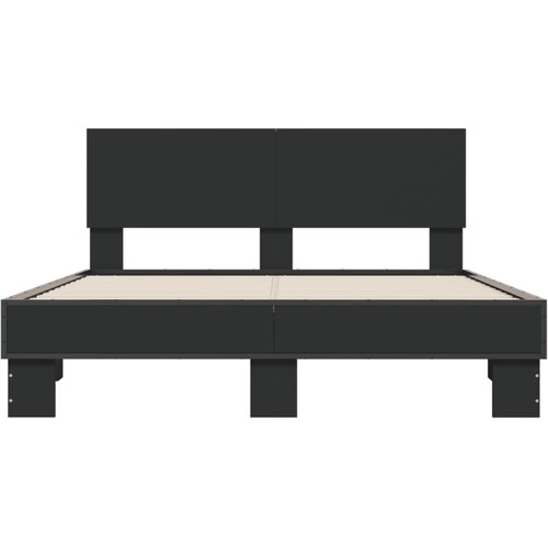  Okvir kreveta crni 120 x 200 cm od konstruiranog drvo i metal Slike
