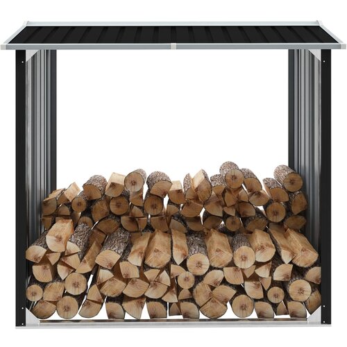 VidaXL Vrtna lopa za drva pocinkano jeklo 172x91x154 cm antracitna Slike