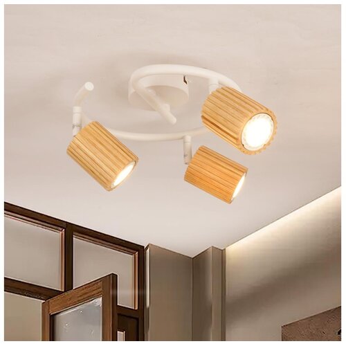  Brilagi - Stropna spot svetiljka MODERN WOOD 3xGU10/8W/230V drvo/bela Cene