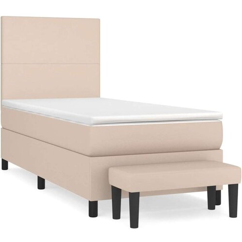 VidaXL krevet s oprugama i madrac cappuccino 80x200 cm od umjetne kože Slike
