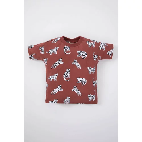 DEFACTO Baby Boy Regular Fit Animal Patterned Short Sleeve T-Shirt