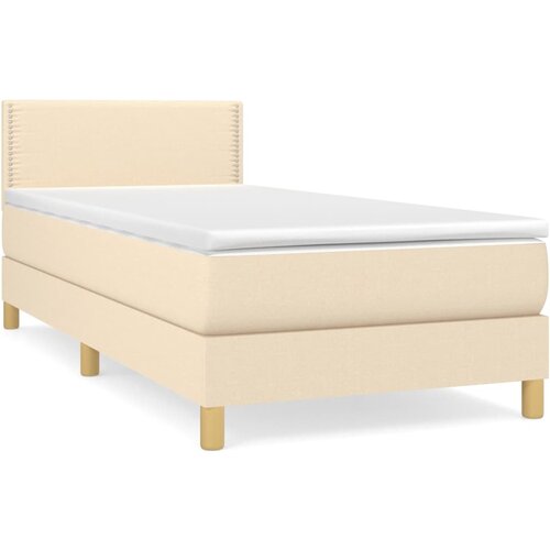 Maison Chic Box spring postelja - Vzmetna postelja z vzmetnico krem 100x200 cm blago SL6726, (21885843) Slike