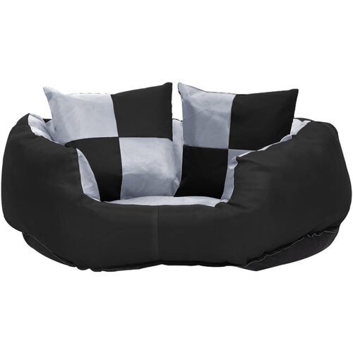  Dvostrani perivi jastuk za pse sivo-crni 65 x 50 x 20 cm Slike