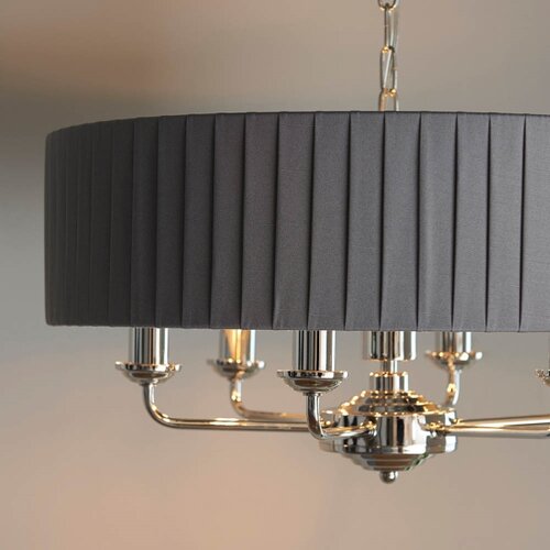  Endon 94397 - Luster na lancu HIGHCLERE 6xE14/40W/230V sivi/sjajni hrom Slike