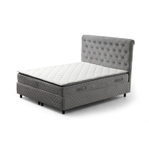 Hanah home Sonata Set 120 x 200 v2 - Grey Grey Single Mattress, Base & Headboard Cene